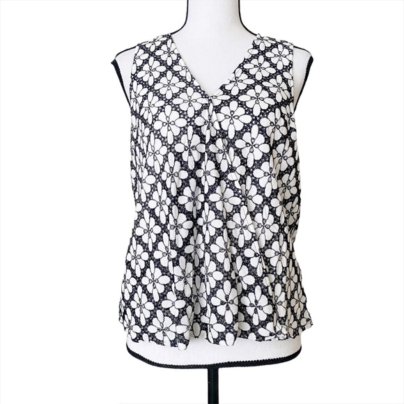 Anthropologie Maeve Floral Eyelet Tank